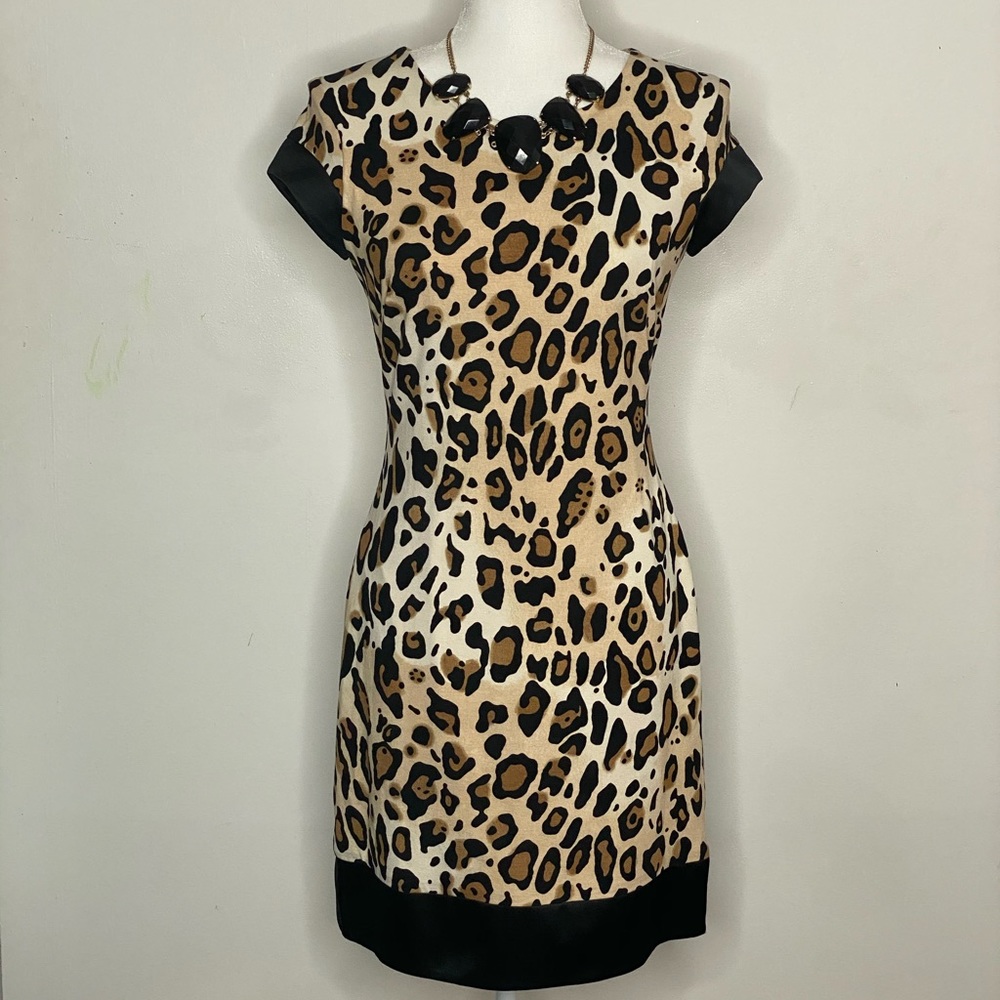 CACHE - Silk Blend Leopard Knit Dress